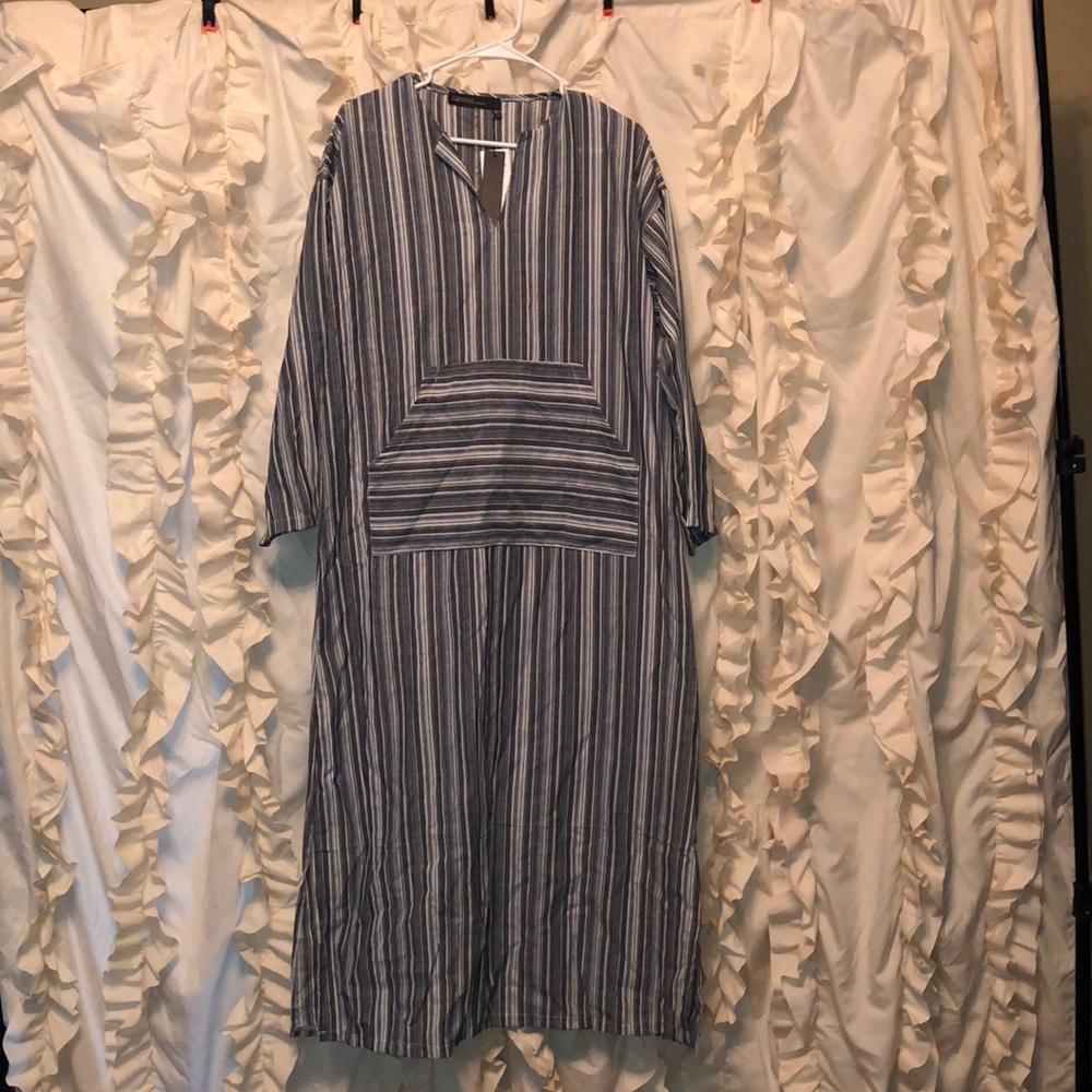 Zanzea Maxi Dress Blue Size L NWT